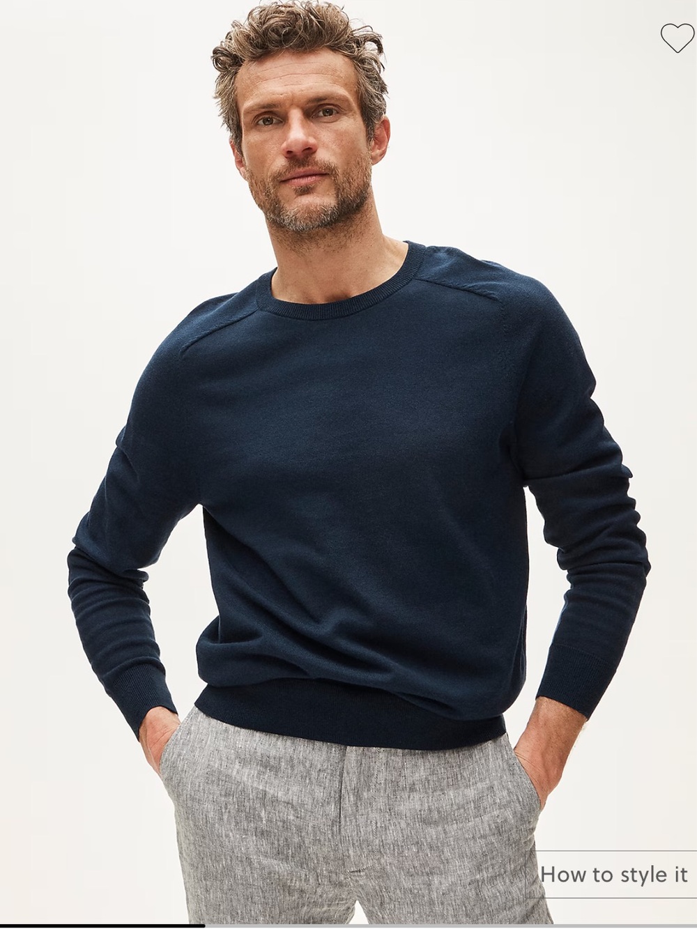 J. Crew Pima cotton crewneck sweater - Darkest Indigo Navy